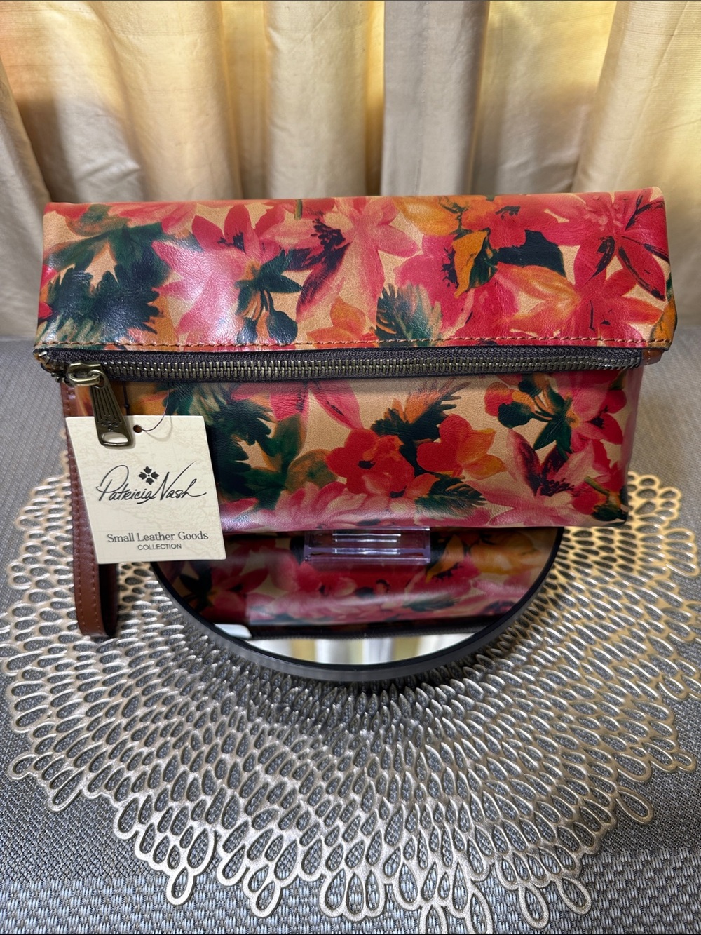 Patricia Nash Valerie Floral Fold-Over Wristlet Clutch NWT Spring Multi